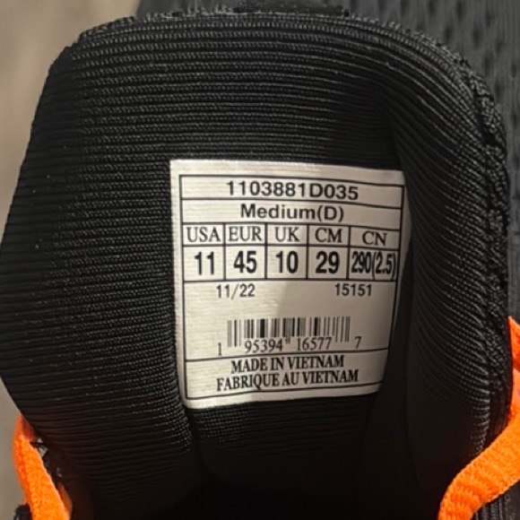 Brooks Black and Orange Athletic Shoes with Cushioned Sole - Picture 4 of 4